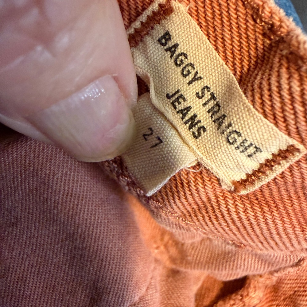 Madewell Baggy Straight Jeans Garment-Dyed Edition 27 Weathered Brick Rigid - Picture 9 of 11